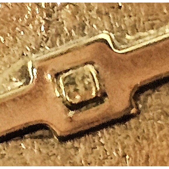 Vintage Bar Brooch Gold Tone Faux Pearl Stone Estate Piece 1.25" EUC - Picture 8 of 9